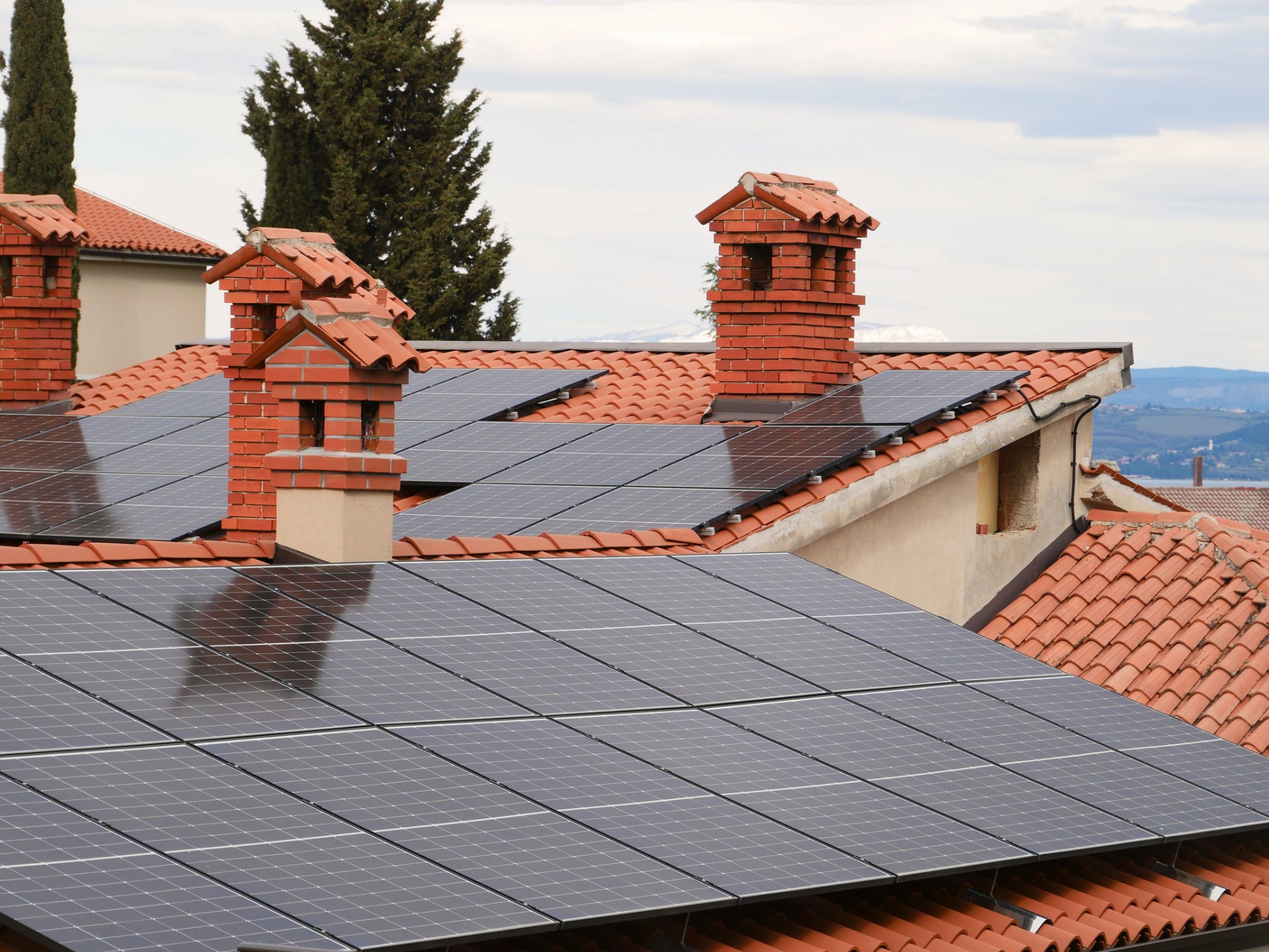 Solar panels installed on a residential rooftop