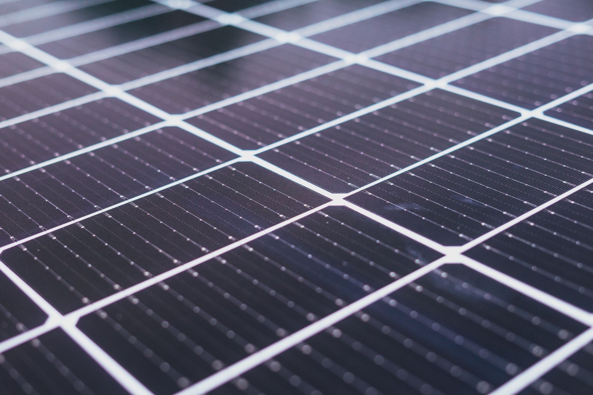 Close-up of photovoltaic solar cells