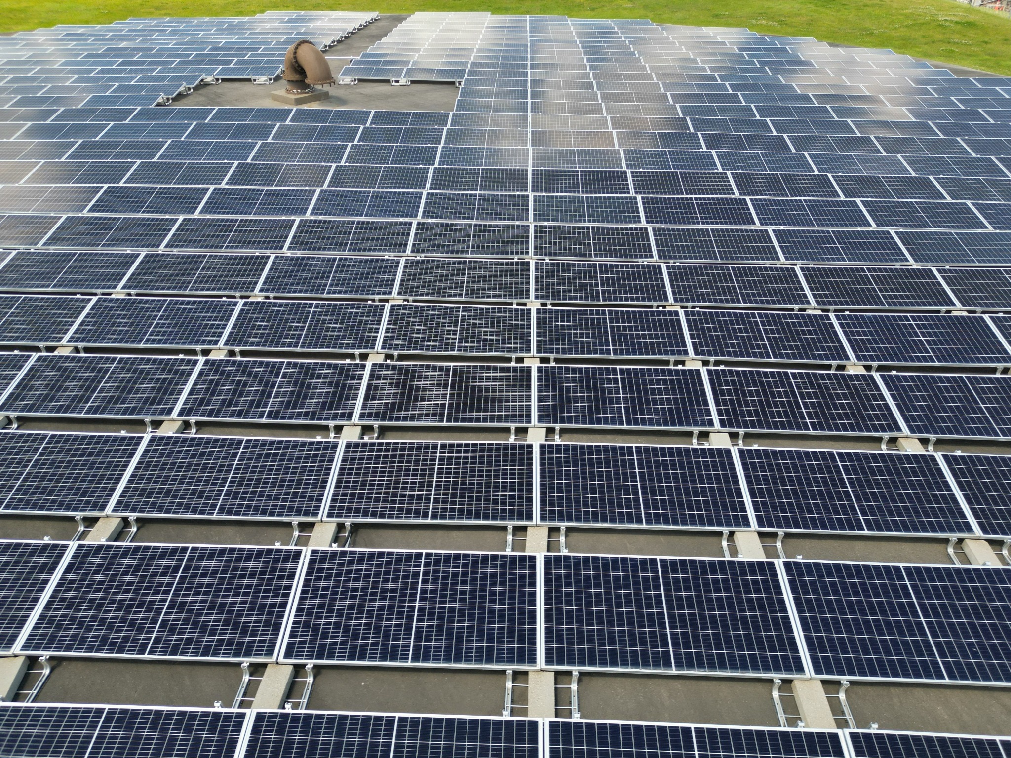 Large solar panel installation